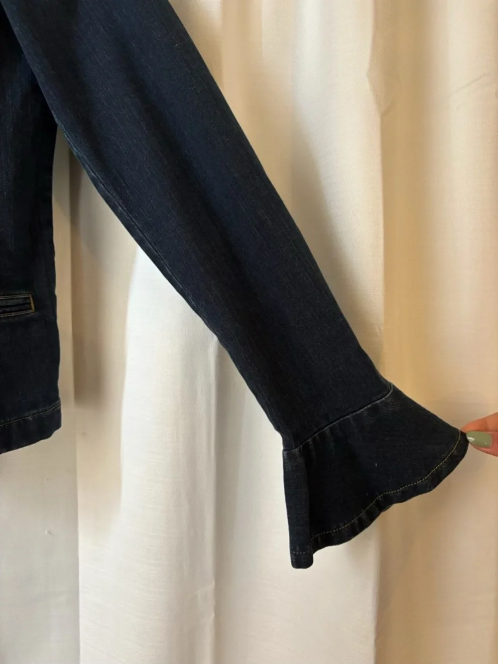 Dark Indigo Denim Jacket with Button Front - Picture 2 of 4